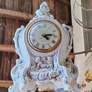 Elegant Blue and White Wall Clock